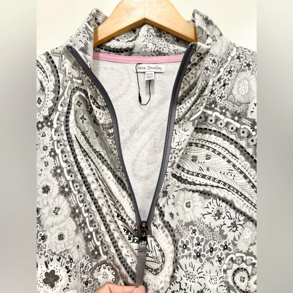 VERA BRADLEY French Terry Quarter-Zip Sweatshirt with Pockets - Picture 5 of 8